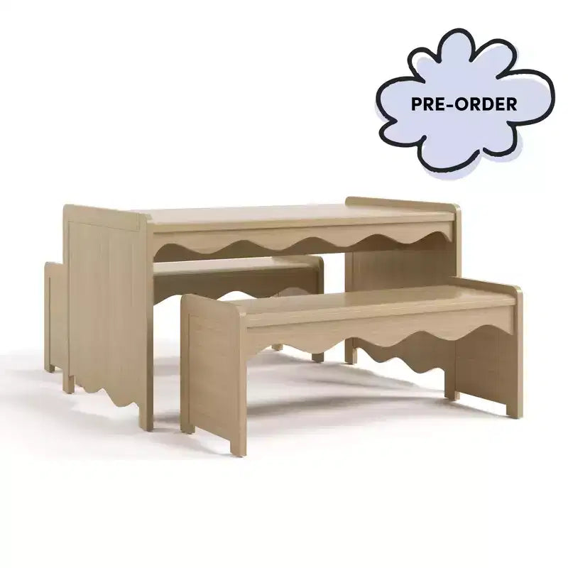 Ensemble table et bancs d'activités Montessori de luxe 3 pièces Casablanca Storkcraft pour enfants