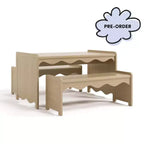 Ensemble table et bancs d'activités Montessori de luxe 3 pièces Casablanca Storkcraft pour enfants
