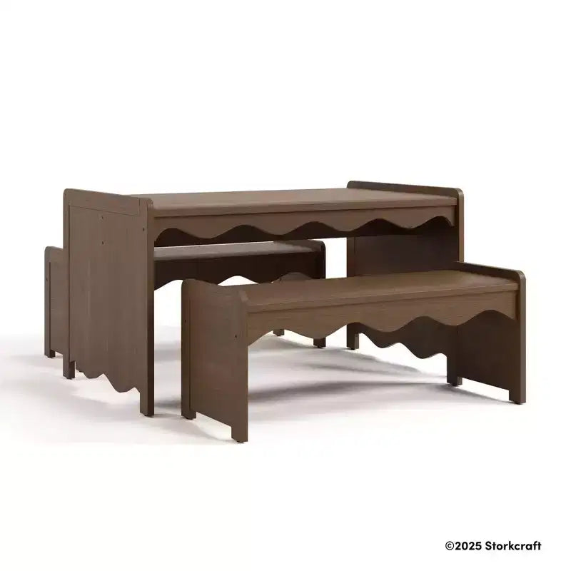 Ensemble table et bancs d'activités Montessori de luxe 3 pièces Casablanca Storkcraft pour enfants