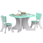 Ensemble table et 2 chaises pour enfants Whisen, table et chaises pour tout-petits avec bureau léger en PEHD - Bleu clair
