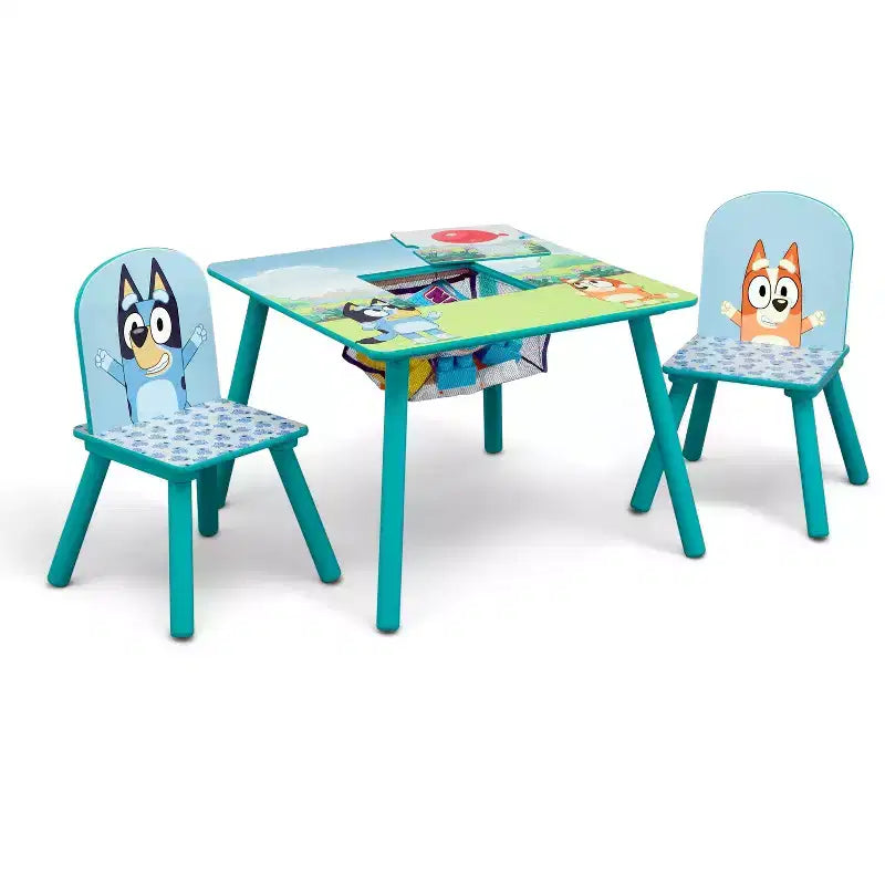 Delta Children Bluey Kids Table and 2 Chairs with Storage