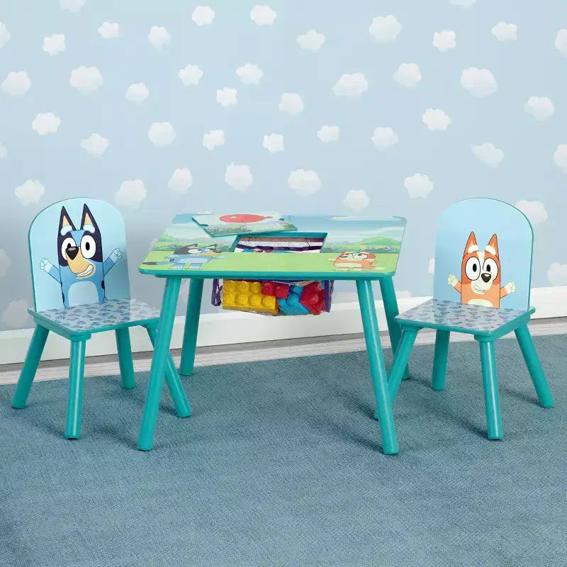 Table et 2 chaises pour enfants Delta Children Bluey avec rangement