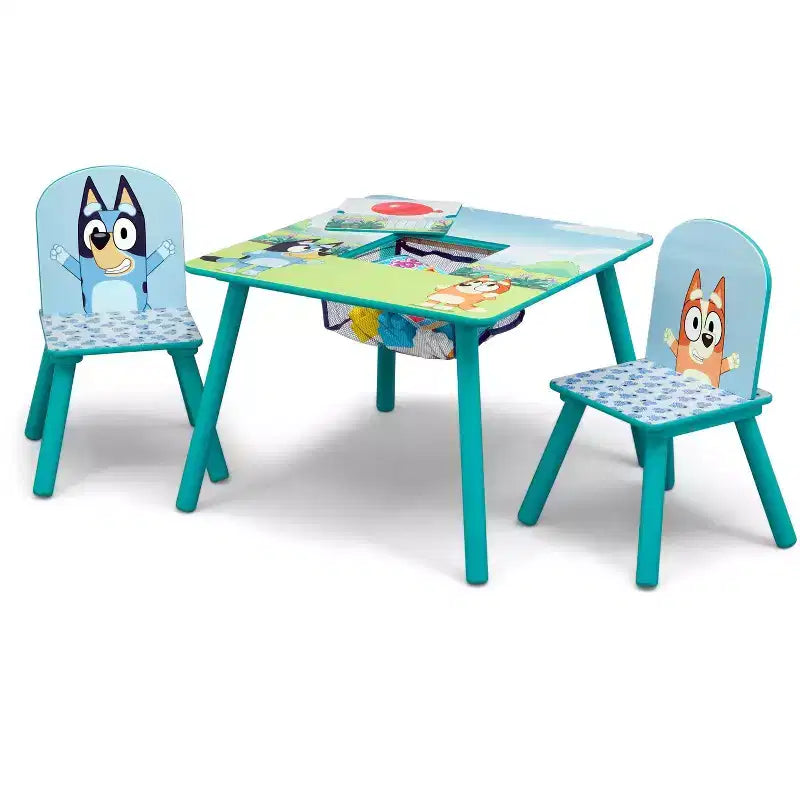 Table et 2 chaises pour enfants Delta Children Bluey avec rangement