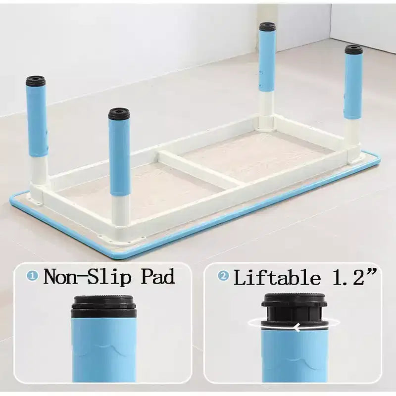 Ensemble table et chaises pour enfants, bureau réglable en hauteur avec 6 sièges pour les 2-10 ans, table d'activités artistiques et manuelles, plateau à graffitis, pieds antidérapants, capacité de 136 kg max.
