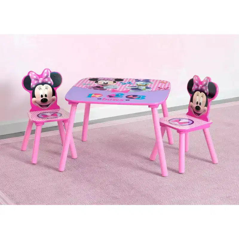 Table et 2 chaises Delta Children Minnie Mouse pour enfants avec rangement