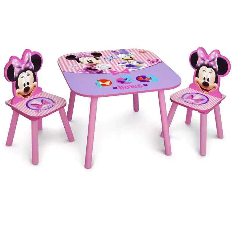 Table et 2 chaises Delta Children Minnie Mouse pour enfants avec rangement