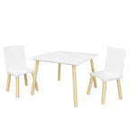 Ensemble Table et Chaises Enfant 5 Pièces Whisen, Table Enfant en Bois avec 4 Chaises Motif Animaux de Dessin Animé