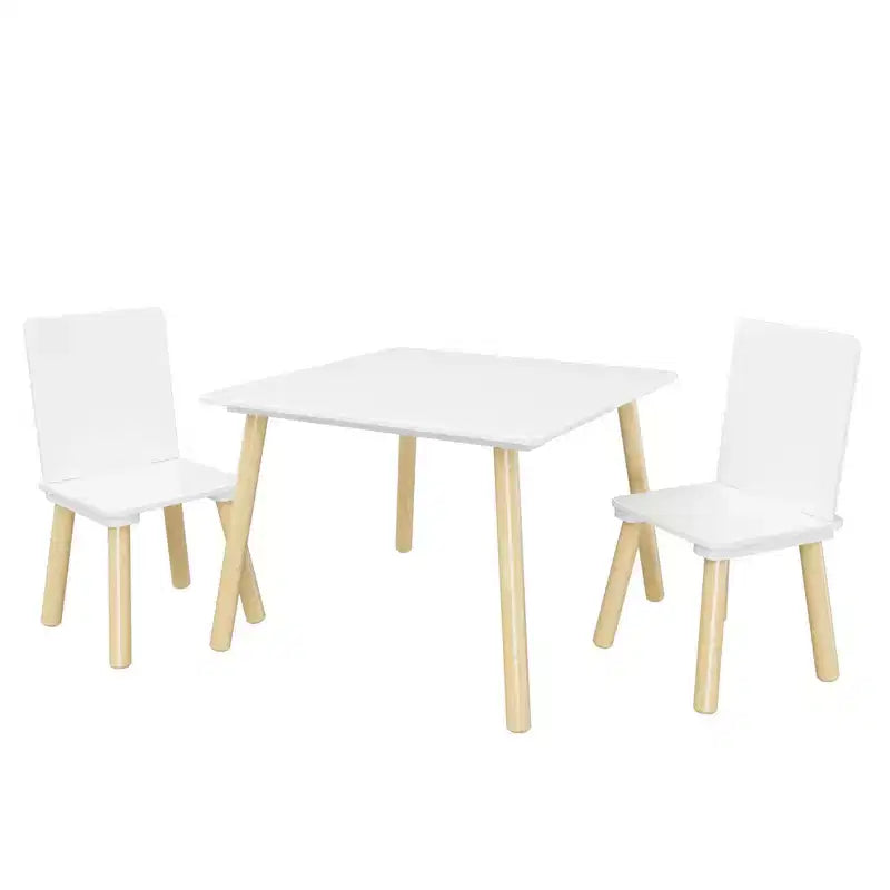 Ensemble Table et Chaises Enfant 5 Pièces Whisen, Table Enfant en Bois avec 4 Chaises Motif Animaux de Dessin Animé