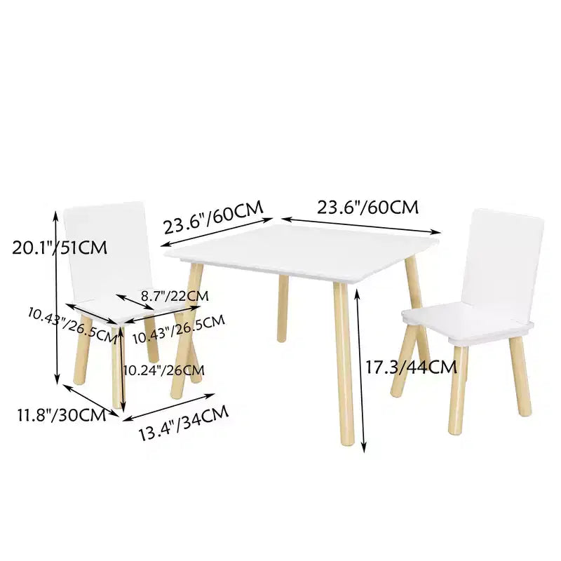 Ensemble Table et Chaises Enfant 5 Pièces Whisen, Table Enfant en Bois avec 4 Chaises Motif Animaux de Dessin Animé