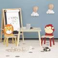 Whisen 5 Piece Kiddy Table and Chair Set , Kids Wood Table with 4 Chairs Set Cartoon Animals