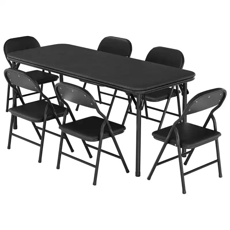 Ensemble de table et 6 chaises pliantes pour enfants, ensemble table et chaises d'activités pour enfants pour salle à manger, garderie, salles de classe