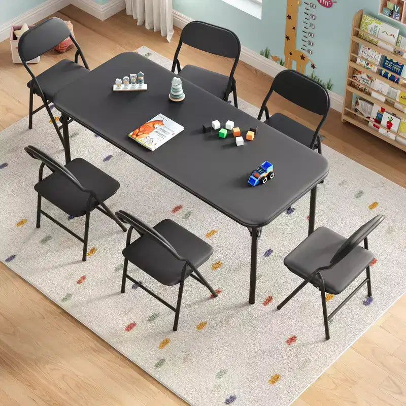 Ensemble de table et 6 chaises pliantes pour enfants, ensemble table et chaises d'activités pour enfants pour salle à manger, garderie, salles de classe