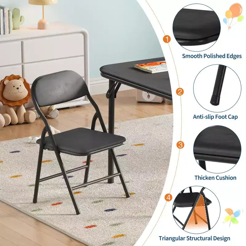 Ensemble de table et 6 chaises pliantes pour enfants, ensemble table et chaises d'activités pour enfants pour salle à manger, garderie, salles de classe