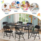 Ensemble de table et 6 chaises pliantes pour enfants, ensemble table et chaises d'activités pour enfants pour salle à manger, garderie, salles de classe