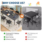 Ensemble de table et 6 chaises pliantes pour enfants, ensemble table et chaises d'activités pour enfants pour salle à manger, garderie, salles de classe