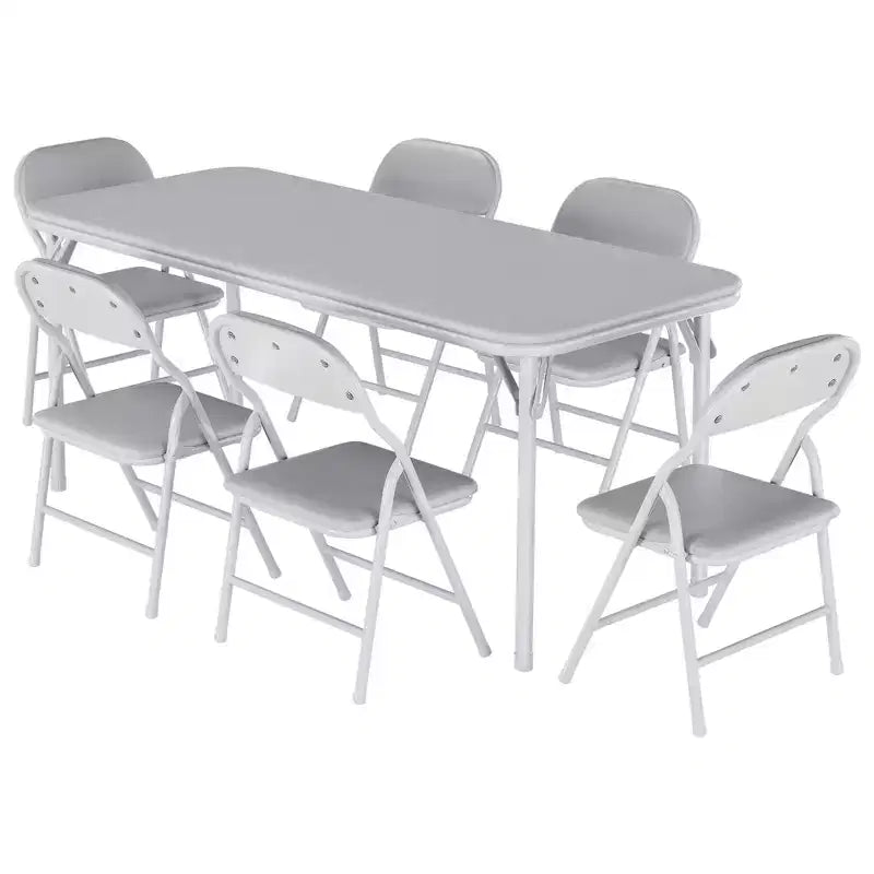 Ensemble de table et 6 chaises pliantes pour enfants, ensemble table et chaises d'activités pour enfants pour salle à manger, garderie, salles de classe