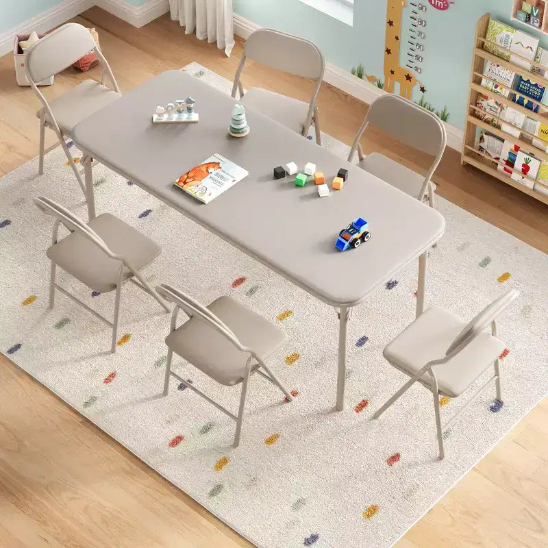 Ensemble de table et 6 chaises pliantes pour enfants, ensemble table et chaises d'activités pour enfants pour salle à manger, garderie, salles de classe