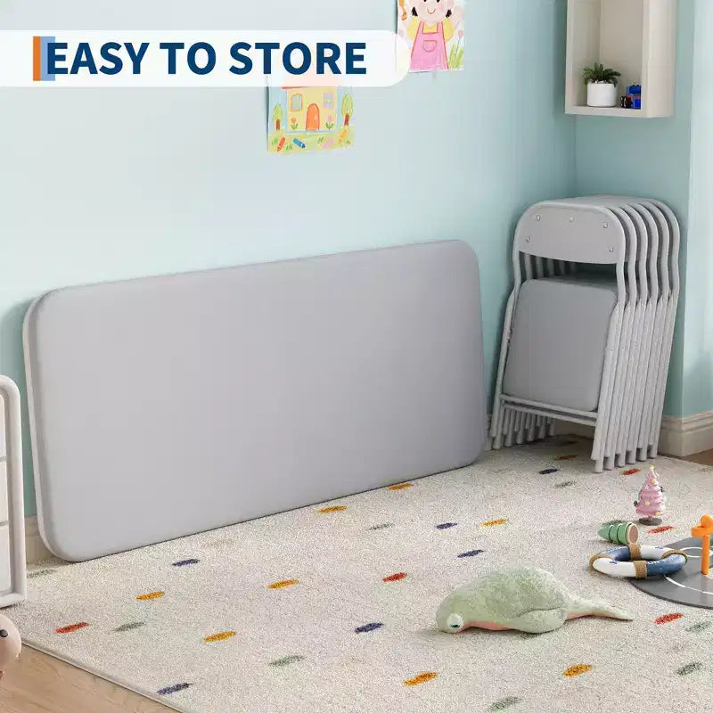 Ensemble de table et 6 chaises pliantes pour enfants, ensemble table et chaises d'activités pour enfants pour salle à manger, garderie, salles de classe