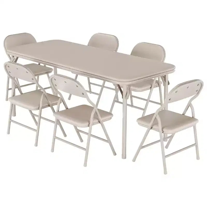 Ensemble de table et 6 chaises pliantes pour enfants, ensemble table et chaises d'activités pour enfants pour salle à manger, garderie, salles de classe