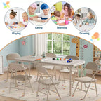 Ensemble de table et 6 chaises pliantes pour enfants, ensemble table et chaises d'activités pour enfants pour salle à manger, garderie, salles de classe