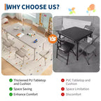 Ensemble de table et 6 chaises pliantes pour enfants, ensemble table et chaises d'activités pour enfants pour salle à manger, garderie, salles de classe
