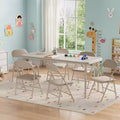 7 Piece Folding Kids Table and Chairs Set, Children Activity Table and Chairs Set for Dining Room,Daycare,Classrooms