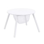 Ensemble Table et Chaises Whisen pour Enfants, Bois de Haute Qualité, Sac de Rangement en Filet Intégré, Utilisation Multifonctionnelle Intérieur/Extérieur - Blanc