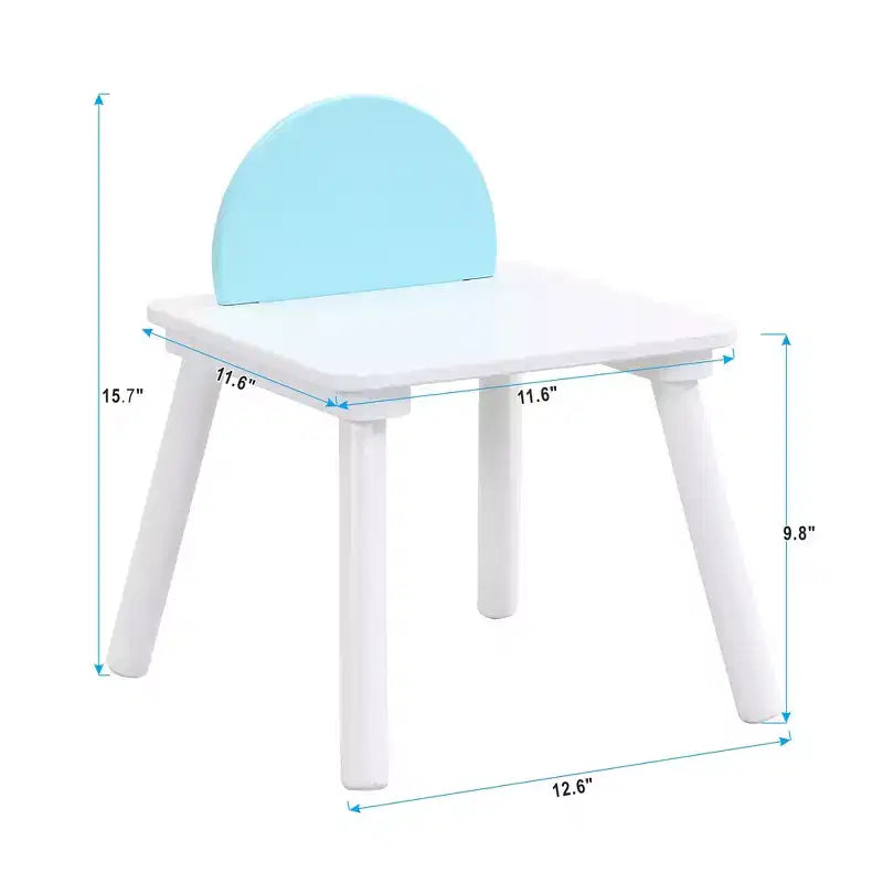 Ensemble Table et Chaises Whisen pour Enfants, Bois de Haute Qualité, Sac de Rangement en Filet Intégré, Utilisation Multifonctionnelle Intérieur/Extérieur - Blanc