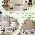 Ensemble table et 2 chaises pour enfants Whisen avec tableau noir, rangement et étagères, cadeau idéal pour les enfants