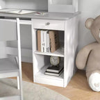Whisen – Bureau et chaise pour enfants avec rangement, bureau d'étude avec chaise pour enfants de 5 à 8 ans, cadeau pour enfants – Gris
