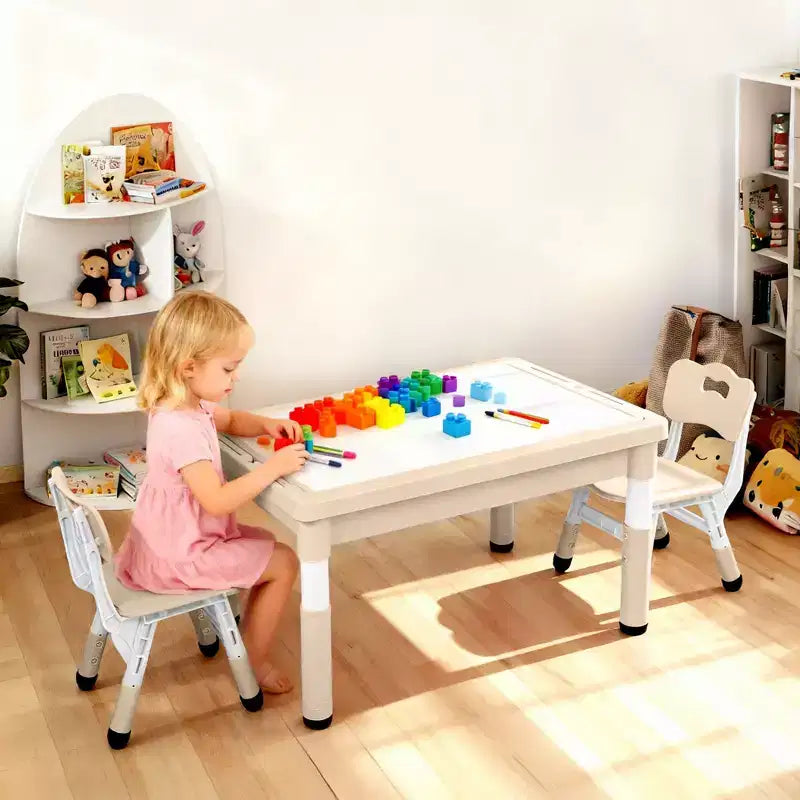 Ensemble table et chaises Kinder King pour enfants, bureau d'activités Lego pour enfants pour le dessin