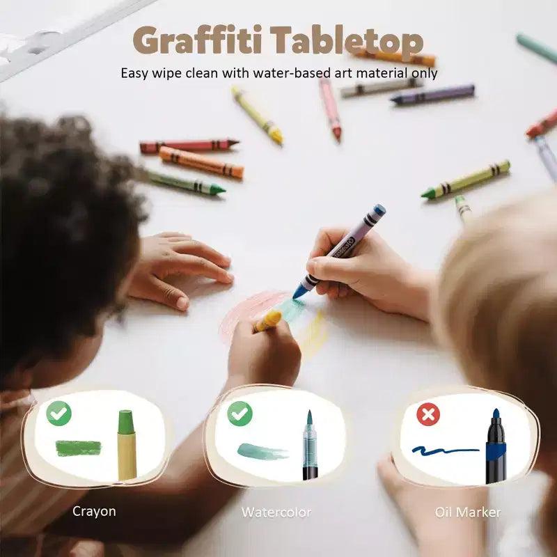 Ensemble table et chaises Kinder King pour enfants, bureau d'activités Lego pour enfants pour le dessin