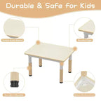 Ensemble table et 4 chaises pour enfants, ensemble table et chaise d'étude pour enfants avec plateau de bureau graffiti et pieds antidérapants, table d'activités réglable en hauteur pour tout-petits