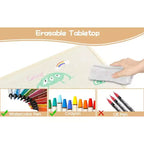 Ensemble table et chaises d'étude pour enfants avec rangement, hauteur réglable pour enfants de 3 à 8 ans, tapis de sol antidérapants, plateau de table facile à nettoyer