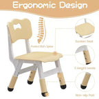 Ensemble table et chaises d'étude pour enfants avec rangement, hauteur réglable pour enfants de 3 à 8 ans, tapis de sol antidérapants, plateau de table facile à nettoyer
