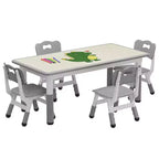 Ensemble Table et 4 Chaises pour Enfants, Table et Chaises Réglables en Hauteur pour Enfants de 3 à 10 Ans, Plateau Graffiti, Pieds Antidérapants