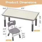 Ensemble Table et 4 Chaises pour Enfants, Table et Chaises Réglables en Hauteur pour Enfants de 3 à 10 Ans, Plateau Graffiti, Pieds Antidérapants