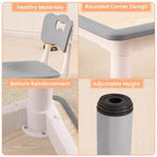 Ensemble Table et 4 Chaises pour Enfants – Bureau d'Étude Réglable en Hauteur pour Enfants avec Chaises, Pieds Antidérapants et Plateau Effaçable pour Dessins, Activités Préscolaires et Artistiques