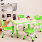Ensemble Table et 4 Chaises pour Enfants – Bureau d'Étude Réglable en Hauteur pour Enfants avec Chaises, Pieds Antidérapants et Plateau Effaçable pour Dessins, Activités Préscolaires et Artistiques