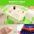 Ensemble Table et 4 Chaises pour Enfants – Bureau d'Étude Réglable en Hauteur pour Enfants avec Chaises, Pieds Antidérapants et Plateau Effaçable pour Dessins, Activités Préscolaires et Artistiques