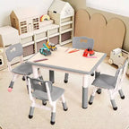 Ensemble Table et 4 Chaises pour Enfants – Bureau d'Étude Réglable en Hauteur pour Enfants avec Chaises, Pieds Antidérapants et Plateau Effaçable pour Dessins, Activités Préscolaires et Artistiques