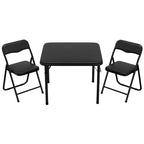 Table et Chaises Pliantes Ensemble de 3 Sièges Portables Rembourrés en PU Souple, Aucun Assemblage Requis, Parfait pour Manger, Lire et Jouer