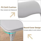 Table et Chaises Pliantes Ensemble de 3 Sièges Portables Rembourrés en PU Souple, Aucun Assemblage Requis, Parfait pour Manger, Lire et Jouer