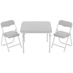 Table et Chaises Pliantes Ensemble de 3 Sièges Portables Rembourrés en PU Souple, Aucun Assemblage Requis, Parfait pour Manger, Lire et Jouer