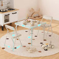 Folding Table and Chairs Set of 3  Portable Soft PU Cushion Seats, No Assembly Needed, Perfect for Eating, Reading and Play