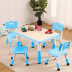 Garvee Table et 4 chaises pour enfants, table pour tout-petits réglable en hauteur de 80 cm pour les activités manuelles et l'étude, ensemble de 5 pièces pour enfants