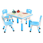 Garvee Table et 4 chaises pour enfants, table pour tout-petits réglable en hauteur de 80 cm pour les activités manuelles et l'étude, ensemble de 5 pièces pour enfants