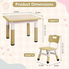 Ensemble table et 5 chaises pour enfants, en plastique, pour chambre d'enfant, maternelle, espace parent-enfant