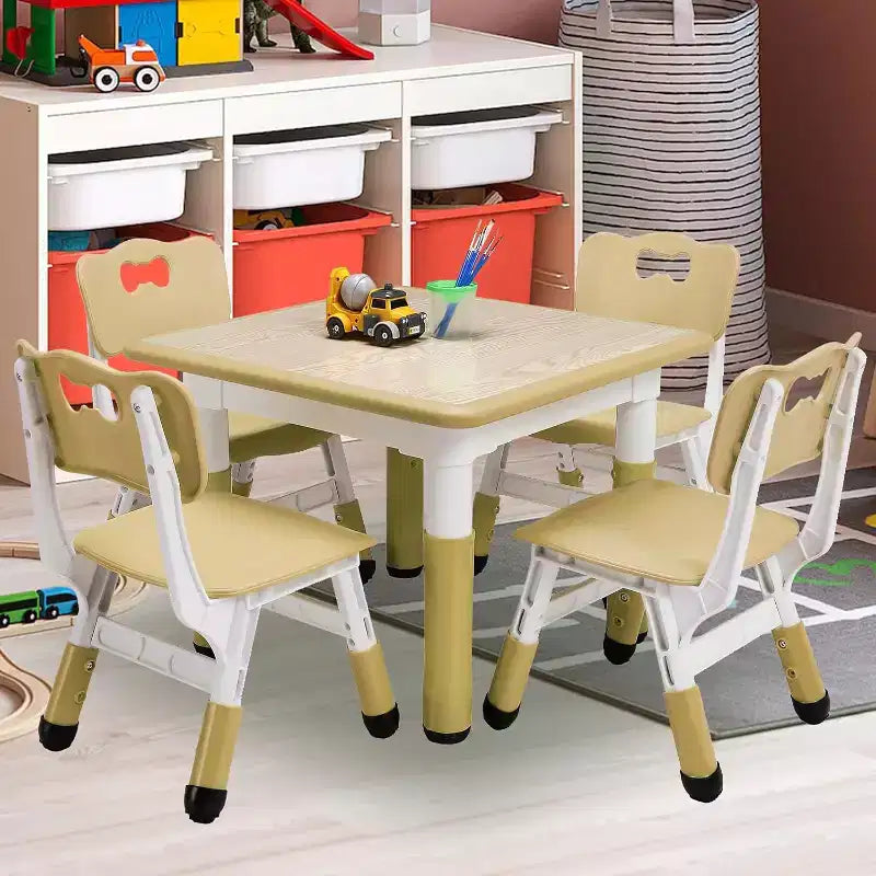 Ensemble table et 5 chaises pour enfants, en plastique, pour chambre d'enfant, maternelle, espace parent-enfant