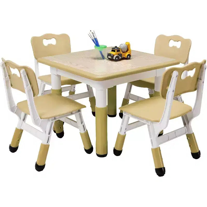 5PCS Kids Table and Chair Set, Plastic, for Kids' Room, Kindergarten  Parent-Child Space